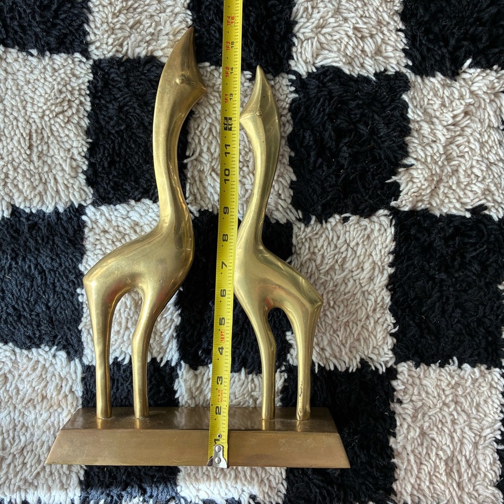 Vintage MCM Brass Giraffes Sculpture - Picture 4 of 13